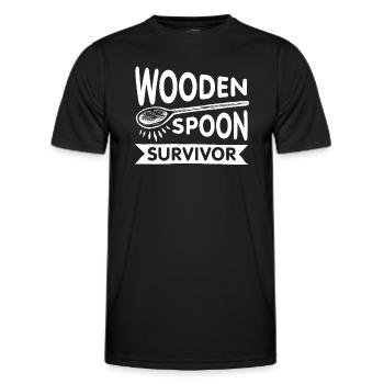 Wooden Spoon Survivor - Men's Functional T-Shirt - black - Front - AI Model Male 178 dark (178cm)