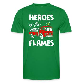 Heroes of the flames Fire Fighters - Men's Functional T-Shirt - kelly green - Front - AI Model Male 178 dark (178cm)