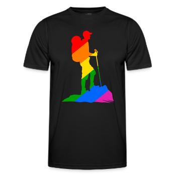 Bunter Wanderer - Wandern - Männer Funktions-T-Shirt - Schwarz - Vorne - AI Model Male 178 dark (178cm)