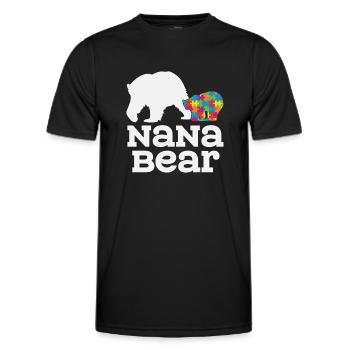 Autism Nana Bear - Men's Functional T-Shirt - black - Front - AI Model Male 178 dark (178cm)