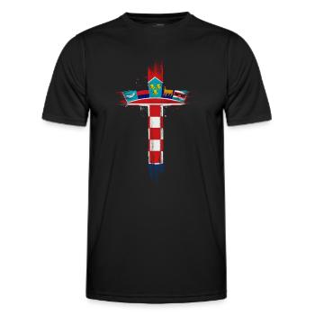 Kroatien Flagge Adria Zagreb Kroatische Fahne - Männer Funktions-T-Shirt - Schwarz - Vorne - AI Model Male 178 dark (178cm)