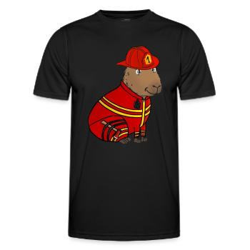 Pompier de Capybara - T-shirt sport Homme - noir - Devant - AI Model Male 178 dark (178cm)