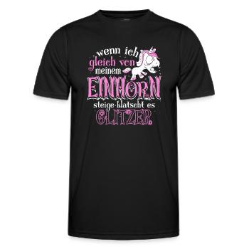 Einhorn Glitzer - Männer Funktions-T-Shirt - Schwarz - Vorne - AI Model Male 178 dark (178cm)