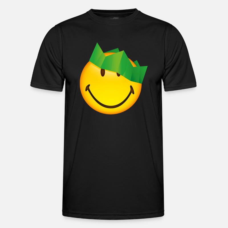 Smiley Green Crown - Men's Functional T-Shirt - black