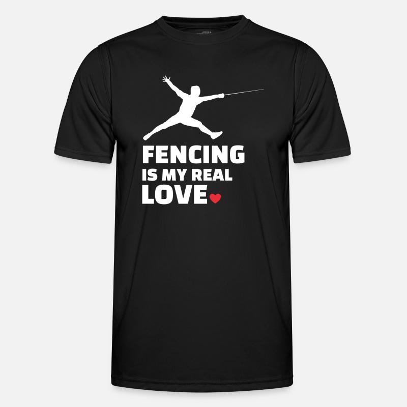 Fechten - Männer Funktions-T-Shirt - Schwarz