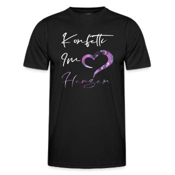 Konfetti im Herzen.. - Männer Funktions-T-Shirt - Schwarz - Vorne - AI Model Male 178 dark (178cm)