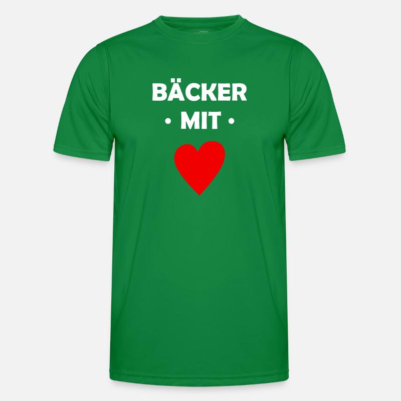 Bäcker mit Herz - Bäckerei - Brot - Backwaren Männer Funktions-T-Shirt
