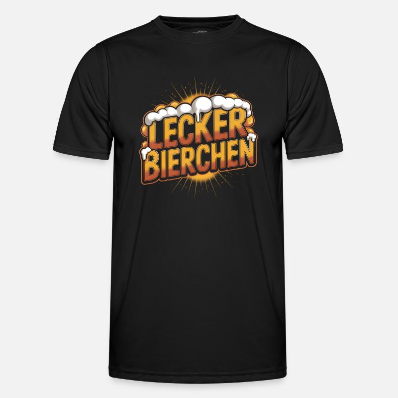 Lecker Bierchen - Funny German Memes - Men's Functional T-Shirt - black