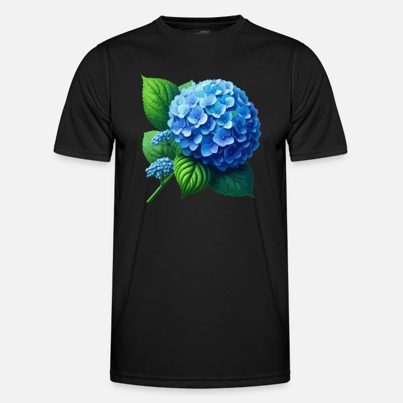 Hydrangea blue - Men's Functional T-Shirt - black