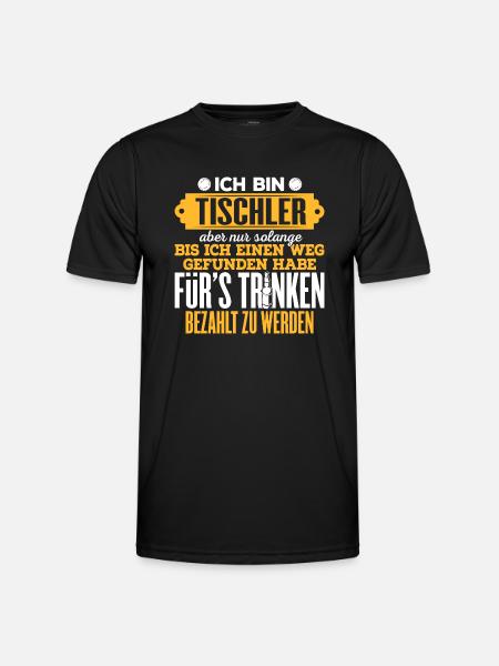 TISCHLER - Männer Funktions-T-Shirt - Schwarz