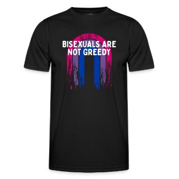 Bisexuals Are Not Greedy Bi Positivity Bi Pride - Men's Functional T-Shirt - black - Front - AI Model Male 178 dark (178cm)
