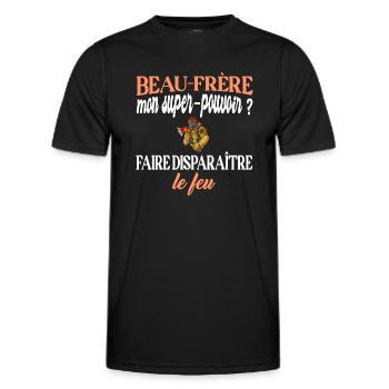 Beau-frère disparaitre le feu t-shirt pompier - T-shirt sport Homme - noir - Devant - AI Model Male 178 dark (178cm)