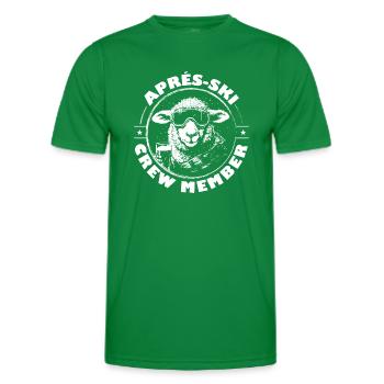 Sheep Après Ski Team Saying - Men's Functional T-Shirt - kelly green - Front - AI Model Male 178 dark (178cm)