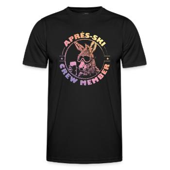 Esel Apres Ski Team Spruch Bunt - Männer Funktions-T-Shirt - Schwarz - Vorne - AI Model Male 178 dark (178cm)