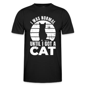 J’étais normale jusqu’à ce que j’aie un chat - T-shirt sport Homme - noir - Devant - AI Model Male 178 dark (178cm)