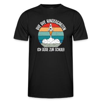 Bye Bye Kindergarten I'm Jetting To School - Men's Functional T-Shirt - black - Front - AI Model Male 178 dark (178cm)