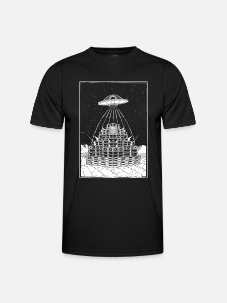 Rave Party Alien UFO Sound System - Men's Functional T-Shirt - black