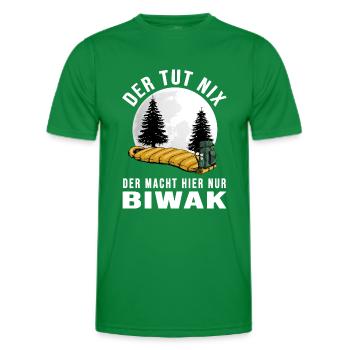 biwak bushcraft wildcamping survival adventure - Männer Funktions-T-Shirt - Kelly Green - Vorne - AI Model Male 178 dark (178cm)