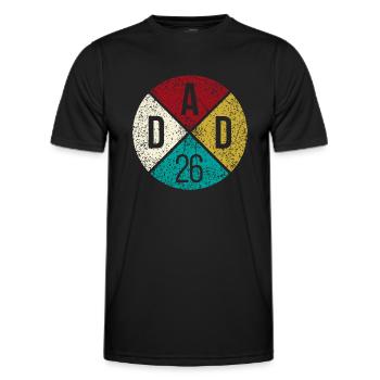 Dad 26 Vater Baby Papa 2026 Vatertagsgeschenk - Männer Funktions-T-Shirt - Schwarz - Vorne - AI Model Male 178 dark (178cm)