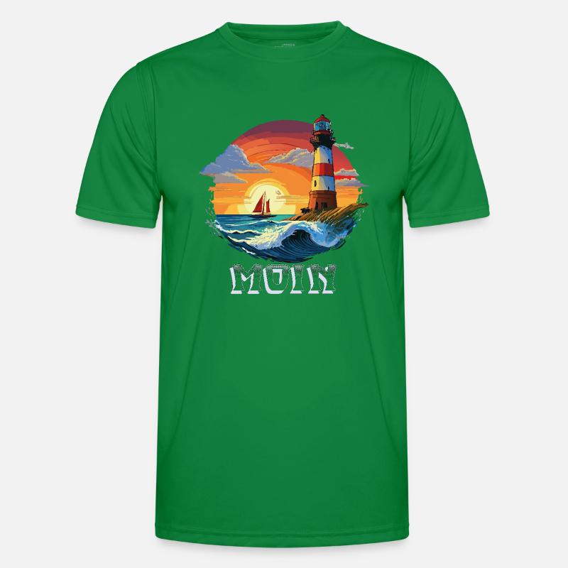 Moin Leuchtturm Männer Funktions-T-Shirt