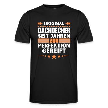 Roofers matured to perfection - Men's Functional T-Shirt - black - Front - AI Model Male 178 dark (178cm)