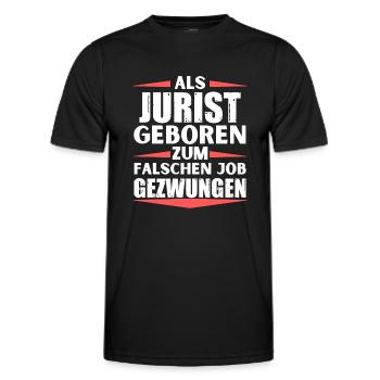 Jurist im falschen Job gelandet - Männer Funktions-T-Shirt - Schwarz - Vorne - AI Model Male 178 dark (178cm)