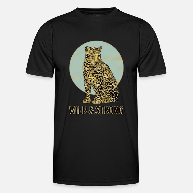 Leopard. Wild and Strong. Männer Funktions-T-Shirt