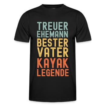 Ehemann Vater Kayak Legende Retro Vintage - Männer Funktions-T-Shirt - Schwarz - Vorne - AI Model Male 178 dark (178cm)