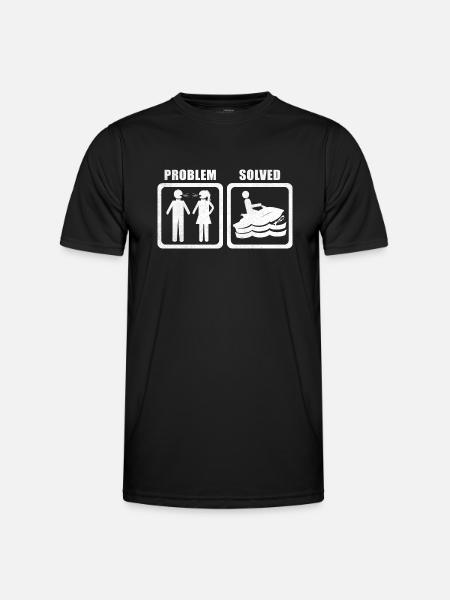 Jet Ski Shirt - problem solved - Männer Funktions-T-Shirt - Schwarz