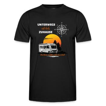 Camping Wohnmobil Spruch - Männer Funktions-T-Shirt - Schwarz - Vorne - AI Model Male 178 dark (178cm)