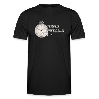 Zeit ist kostbar - Tempus Pretiosum Est - Männer Funktions-T-Shirt - Schwarz - Vorne - AI Model Male 178 dark (178cm)