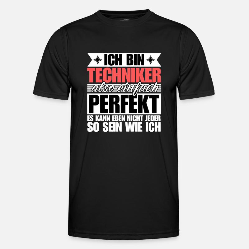 Perfekter Techniker - Männer Funktions-T-Shirt - Schwarz