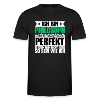 Perfekter Philosoph - Männer Funktions-T-Shirt - Schwarz - Vorne - AI Model Male 178 dark (178cm)