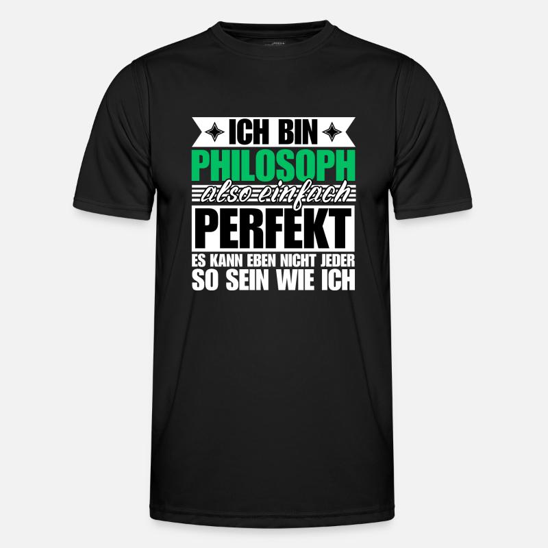 Perfekter Philosoph - Männer Funktions-T-Shirt - Schwarz
