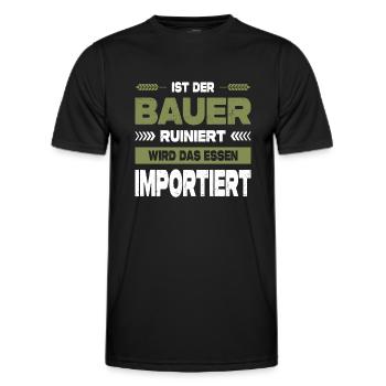 Ist Der Bauer Ruiniert Wird Das Essen Importiert - Männer Funktions-T-Shirt - Schwarz - Vorne - AI Model Male 178 dark (178cm)