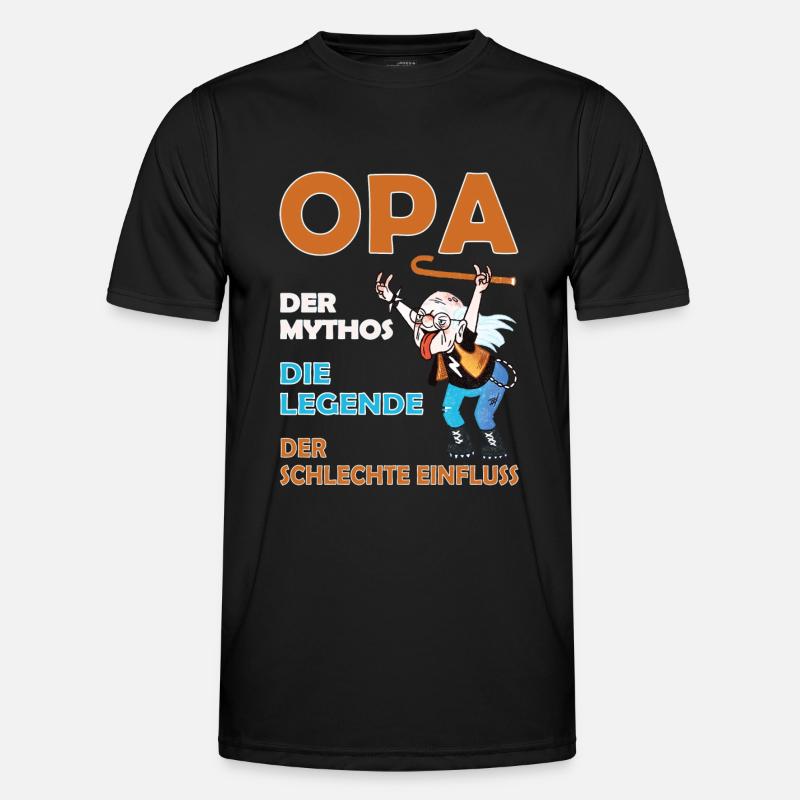 Opa der schlechte Einfluss - Männer Funktions-T-Shirt - Schwarz
