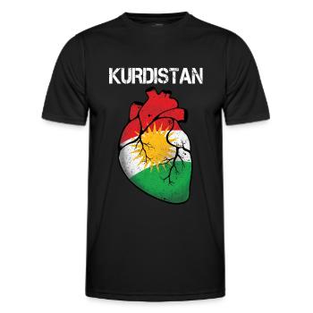 Kurdistan Flagge Bakur Bashur Rojava Rojhlt Newroz - Männer Funktions-T-Shirt - Schwarz - Vorne - AI Model Male 178 dark (178cm)