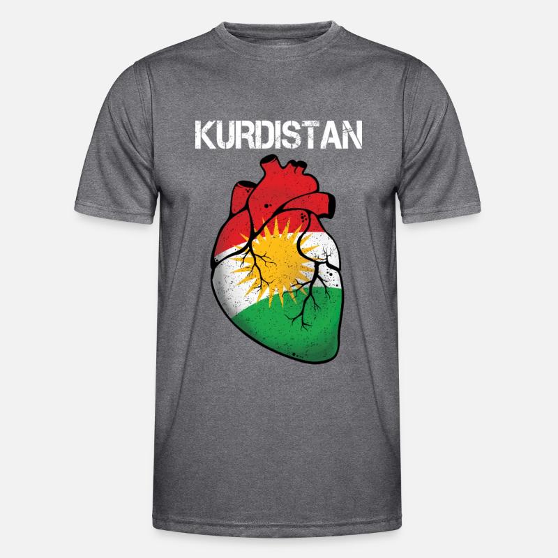 Kurdistan Flagge Bakur Bashur Rojava Rojhlt Newroz Männer Funktions-T-Shirt