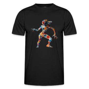 Dancing Alien - Abstract Artwork - Men's Functional T-Shirt - black - Front - AI Model Male 178 dark (178cm)