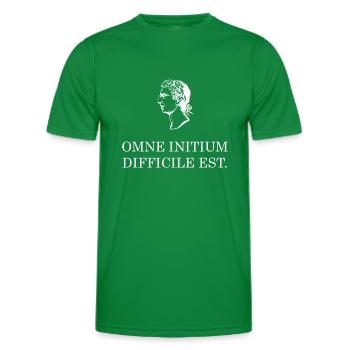 all beginning is difficult latin white - Men's Functional T-Shirt - kelly green - Front - AI Model Male 178 dark (178cm)
