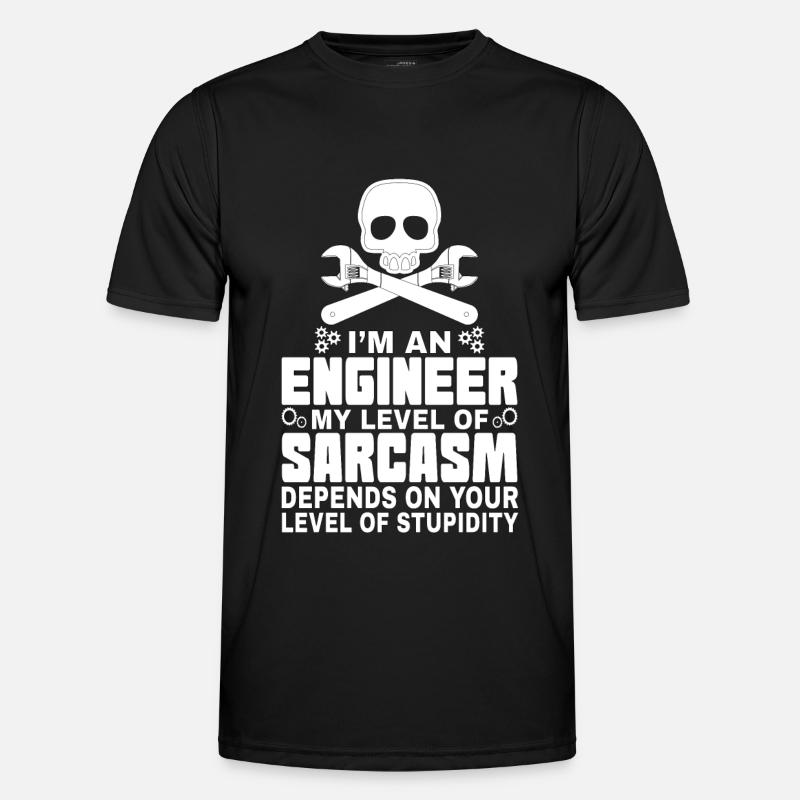 Engineer Sarcasm - Männer Funktions-T-Shirt - Schwarz