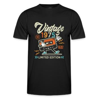 1975 Anniversaire retro music Chemise De 1975 - T-shirt sport Homme - noir - Devant - AI Model Male 178 dark (178cm)
