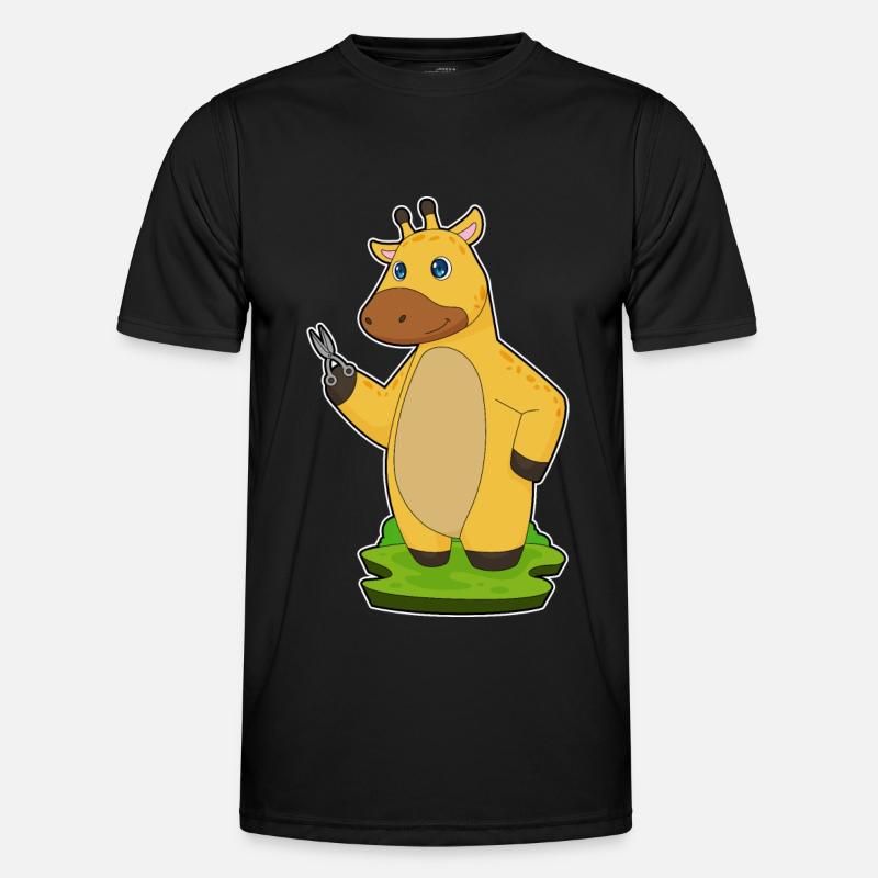 Giraf frisør saks - Funktionsshirt til herrer - sort