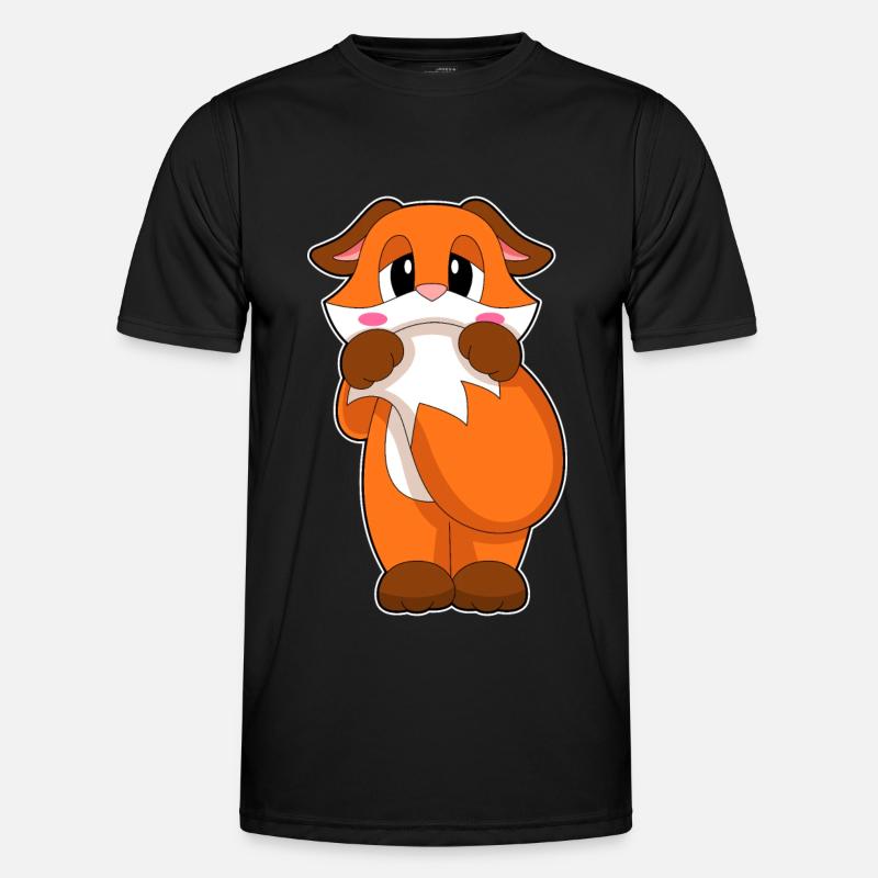 Fuchs Schüchtern - Männer Funktions-T-Shirt - Schwarz