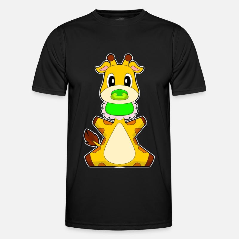 Giraffe Baby Lätzchen Bib - Men's Functional T-Shirt - black