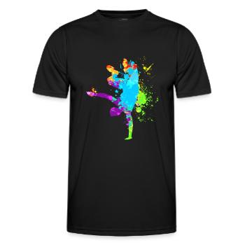 Freier Lauf - Männer Funktions-T-Shirt - Schwarz - Vorne - AI Model Male 178 dark (178cm)