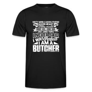 Metzger Ich bin ein Metzger - Männer Funktions-T-Shirt - Schwarz - Vorne - AI Model Male 178 dark (178cm)