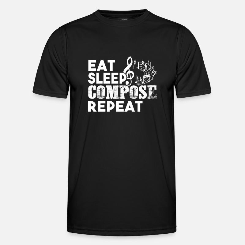 Komponist Komponist Eat Sleep Compose Repeat Männer Funktions-T-Shirt