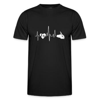 Heartbeat Shirts schreiben - Männer Funktions-T-Shirt - Schwarz - Vorne - AI Model Male 178 dark (178cm)