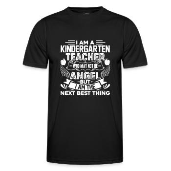 Professeur de maternelle, je suis un enseignant de maternelle - T-shirt sport Homme - noir - Devant - AI Model Male 178 dark (178cm)
